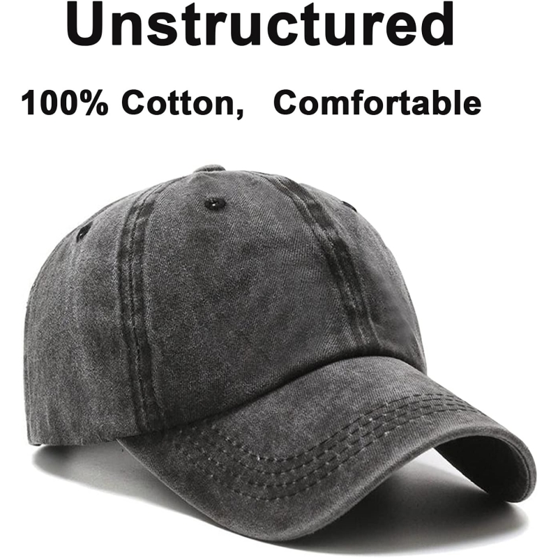 PFFY 2 Packs Vintage Washed Distressed Baseball Cap Golf Dad Hat for Men Women - Image 3